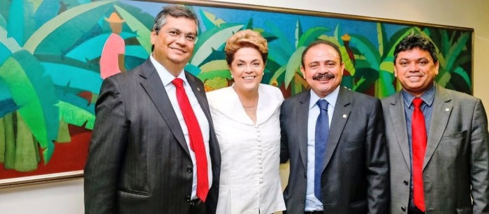 Walir, entre Dino, Dilma e Márcio Jerry: negócio avalizado pelo governador maranhense