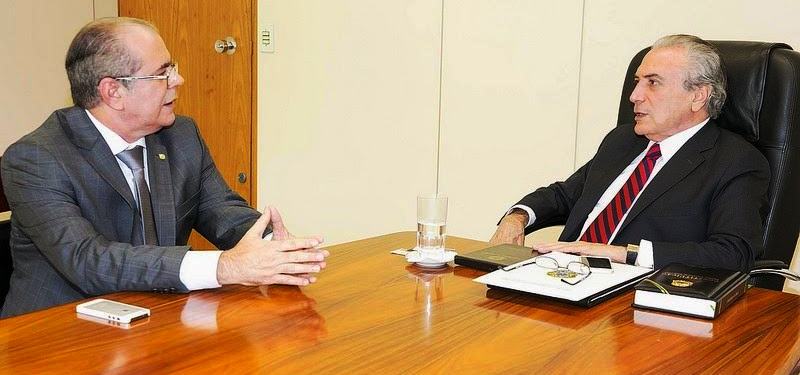 Hildo Rocha conversa com o presidente Temer: interlocutor pelo Maranhão